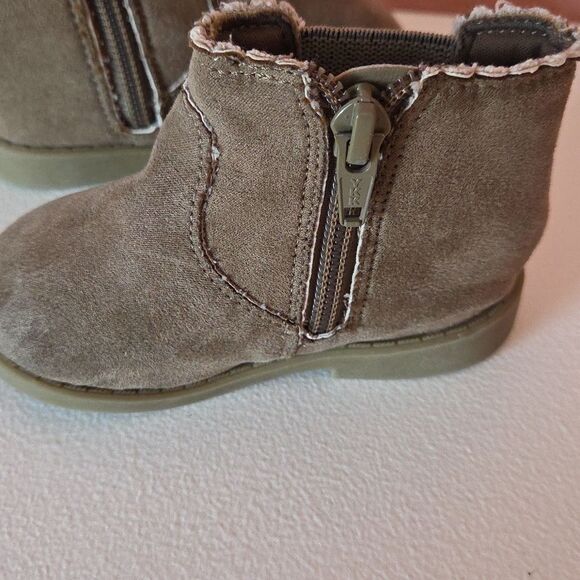 Garanimals Size 4 Tan/Brown Infant Baby Little Girls Toddler Boots Zip Up - Picture 3 of 6